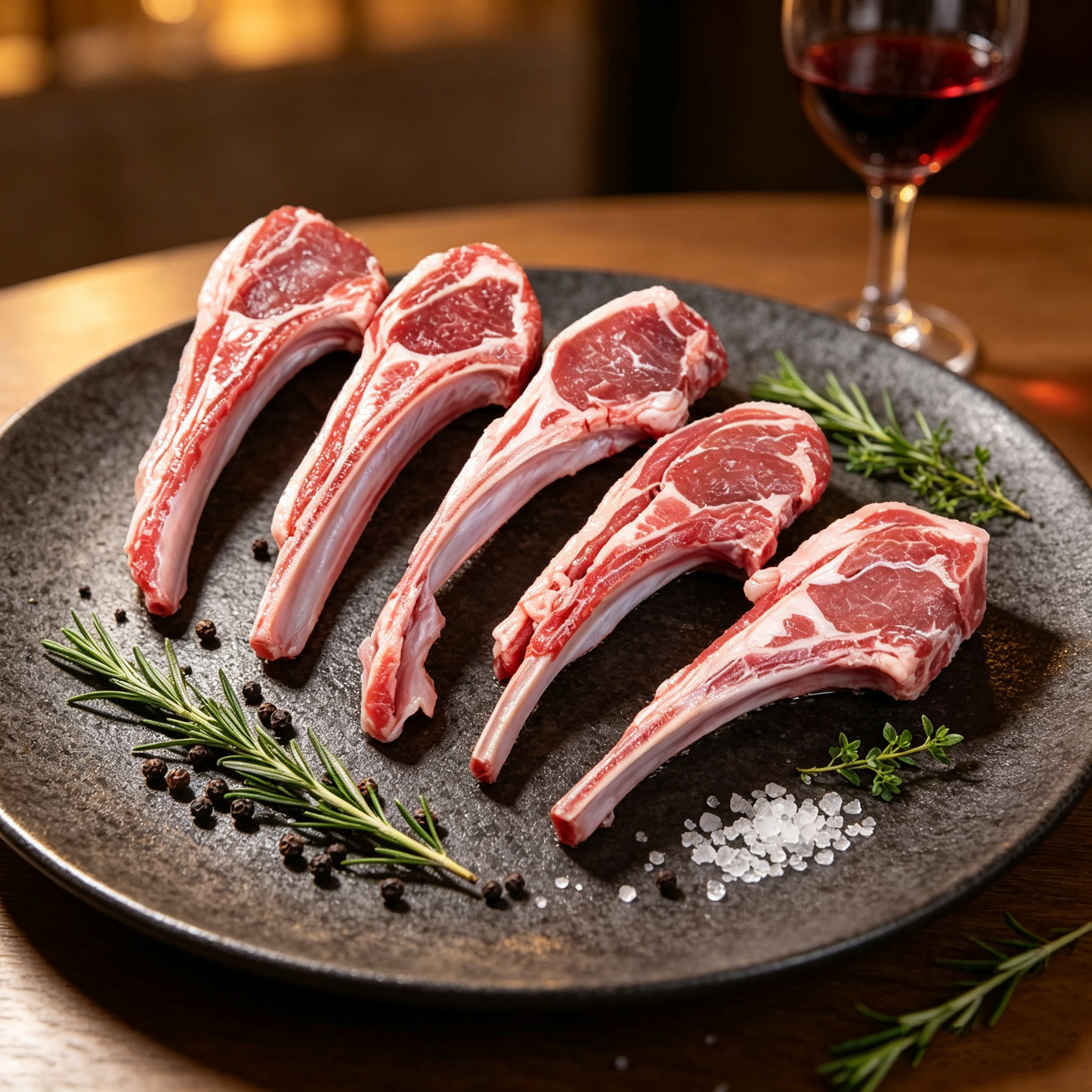 Tomahawk Frozen Raw Lamb Rib Chops