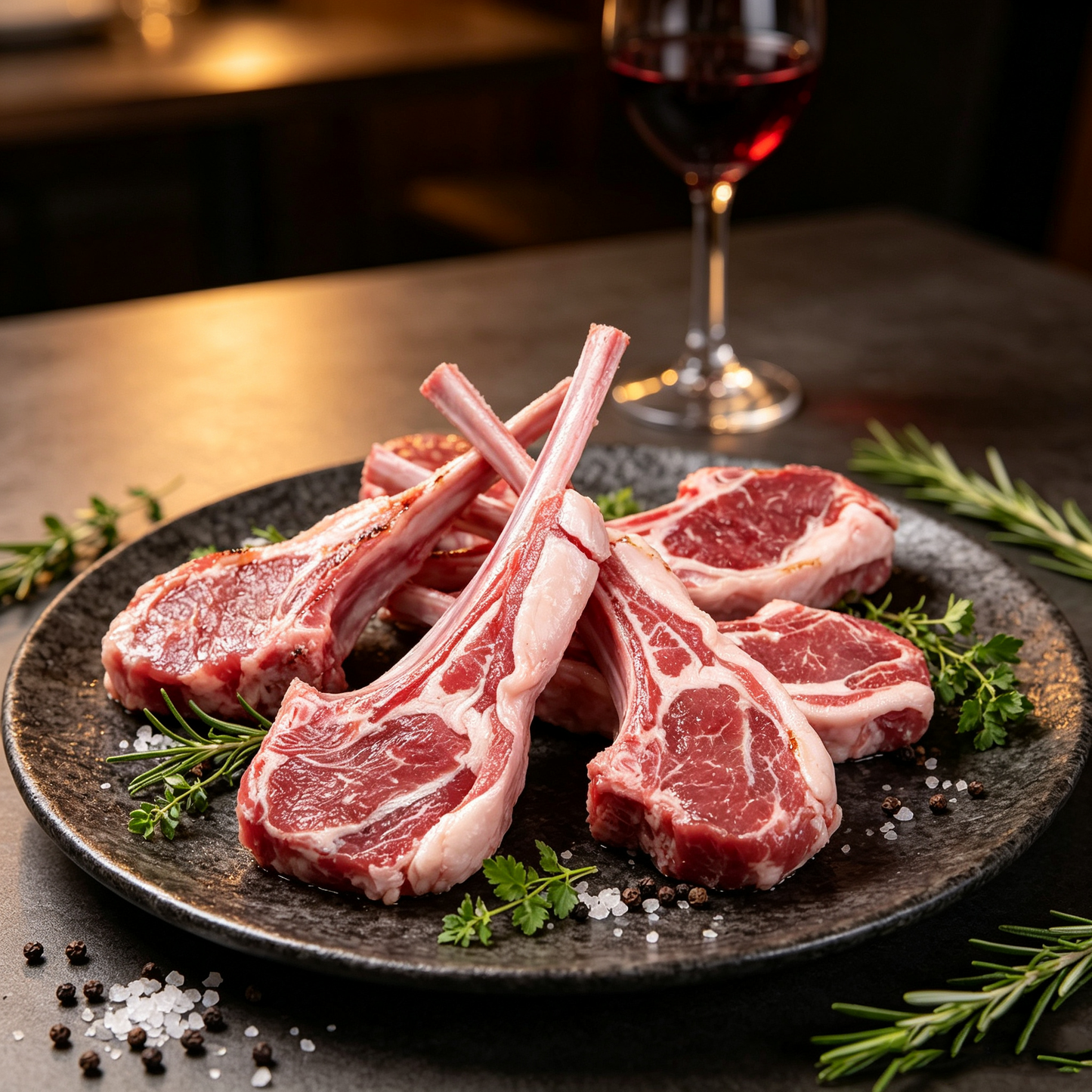 Tomahawk Frozen Raw Lamb Rib Chops
