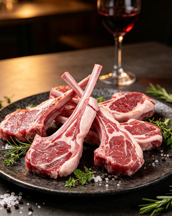 Tomahawk Frozen Raw Lamb Rib Chops