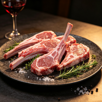 Tomahawk Frozen Raw Lamb Rib Chops