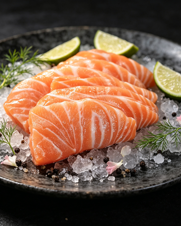200g Norwegian Frozen Salmon Belly Slices Sashimi Grade