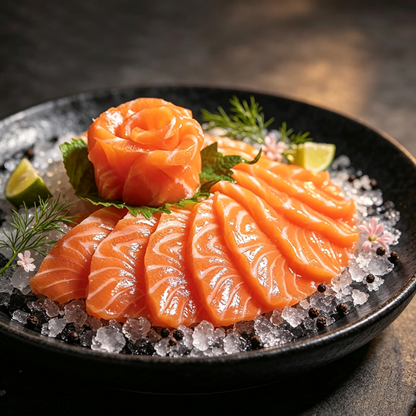 200g Norwegian Frozen Salmon Belly Slices Sashimi Grade